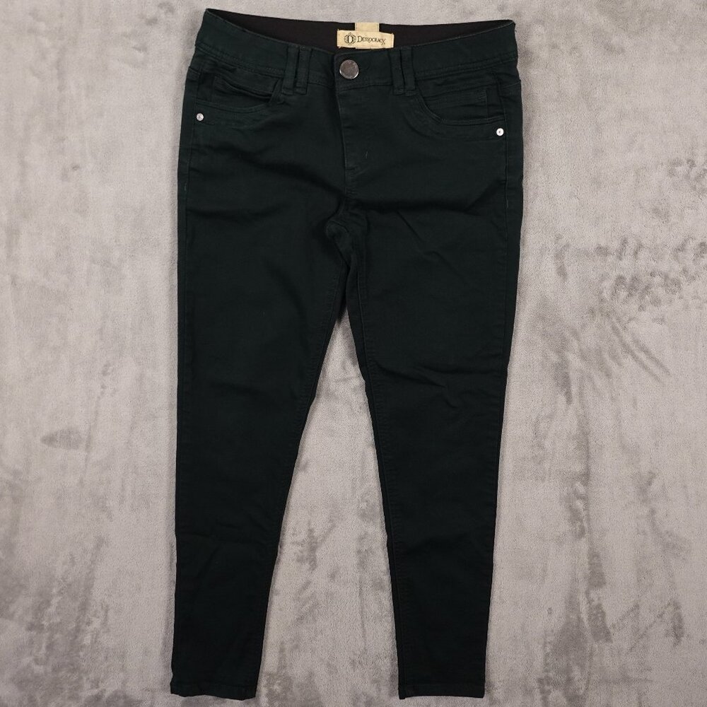 Democracy Jeans Ab Technology mid rise skinny ankle women's 4 dark green stretch